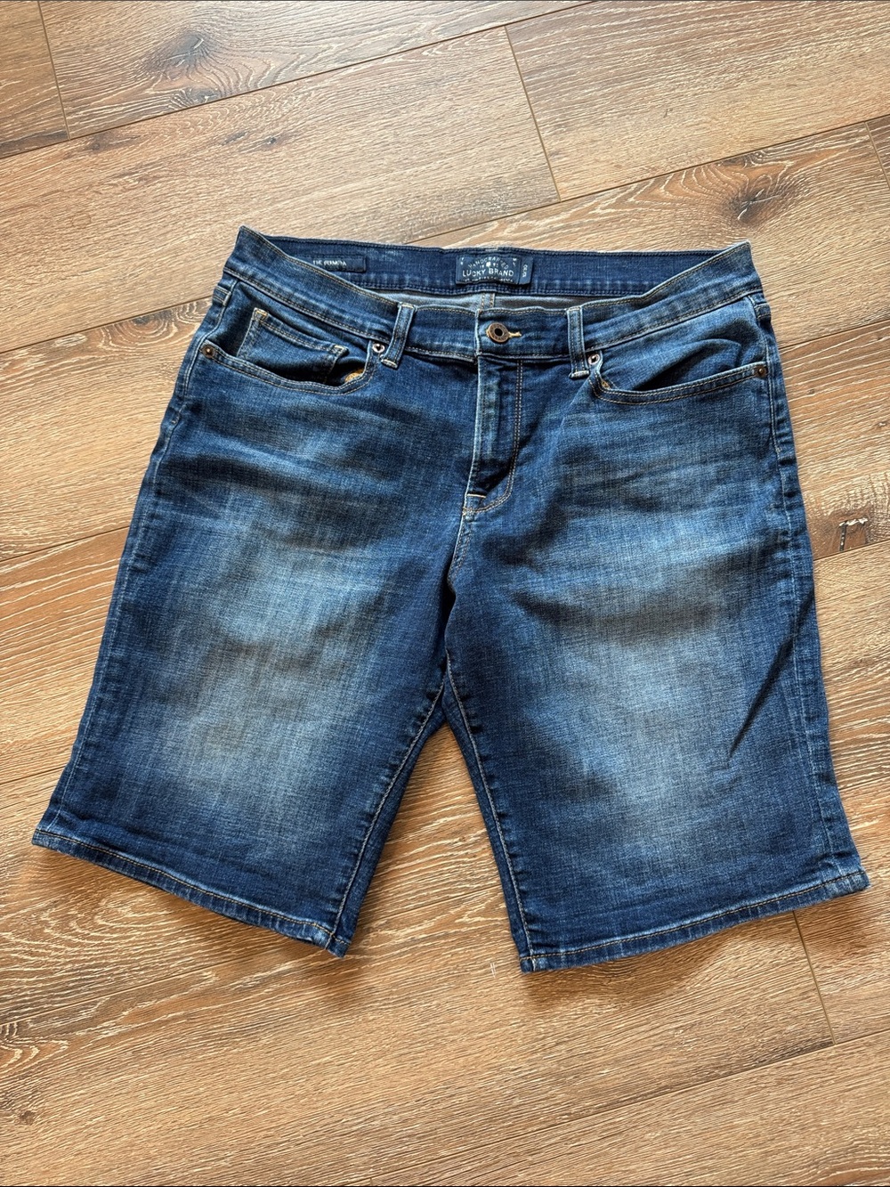 Lucky Brand Dark Blue Washed Denim Bermuda Shorts